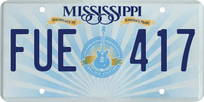 MS license plate FUE417