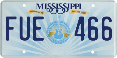 MS license plate FUE466
