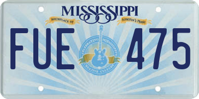 MS license plate FUE475