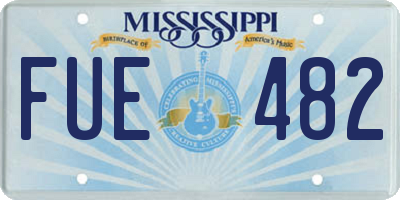 MS license plate FUE482