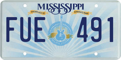 MS license plate FUE491