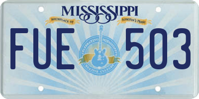 MS license plate FUE503