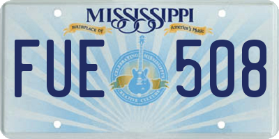 MS license plate FUE508