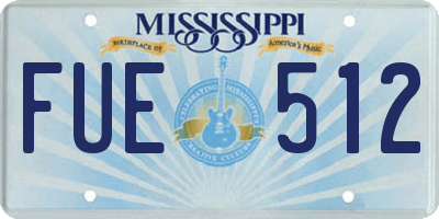 MS license plate FUE512