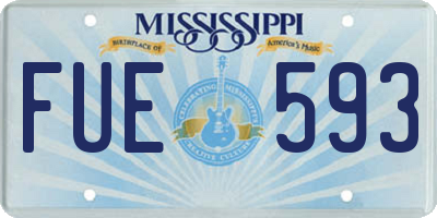MS license plate FUE593
