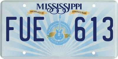 MS license plate FUE613