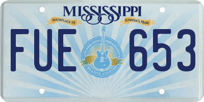 MS license plate FUE653