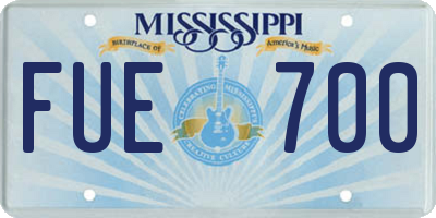 MS license plate FUE700