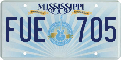 MS license plate FUE705