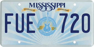 MS license plate FUE720