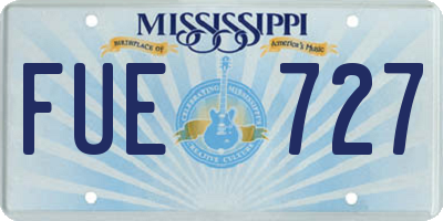 MS license plate FUE727