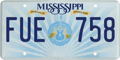 MS license plate FUE758