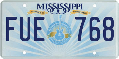 MS license plate FUE768