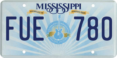 MS license plate FUE780