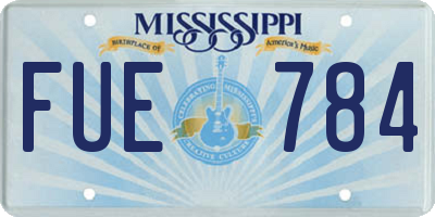 MS license plate FUE784