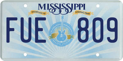 MS license plate FUE809