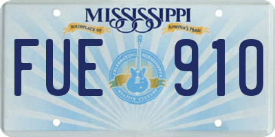 MS license plate FUE910