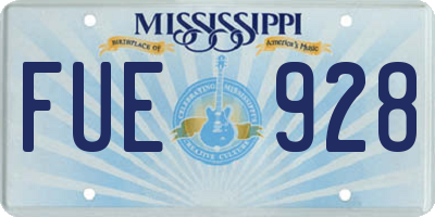 MS license plate FUE928