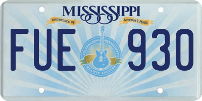 MS license plate FUE930