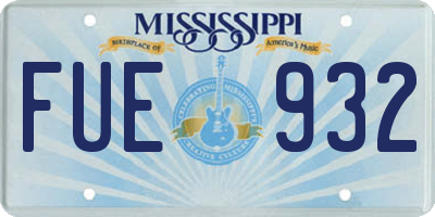 MS license plate FUE932