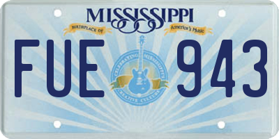 MS license plate FUE943