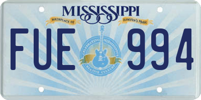 MS license plate FUE994