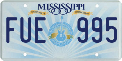 MS license plate FUE995