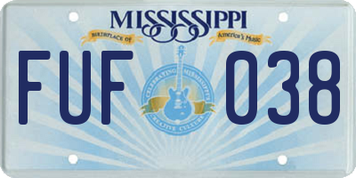 MS license plate FUF038