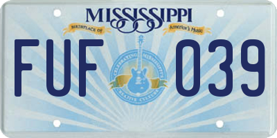 MS license plate FUF039