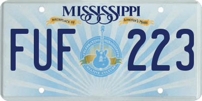 MS license plate FUF223