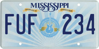 MS license plate FUF234
