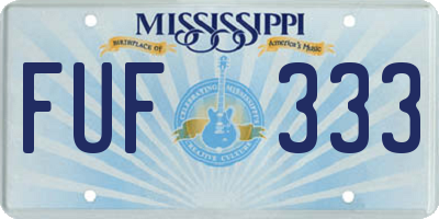 MS license plate FUF333