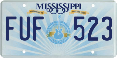 MS license plate FUF523