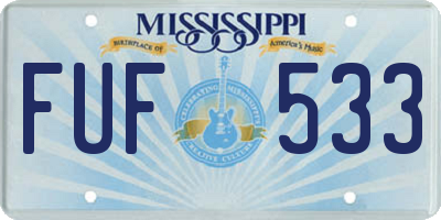 MS license plate FUF533