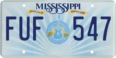 MS license plate FUF547
