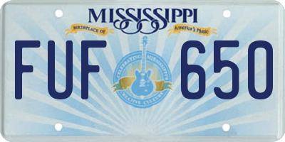 MS license plate FUF650
