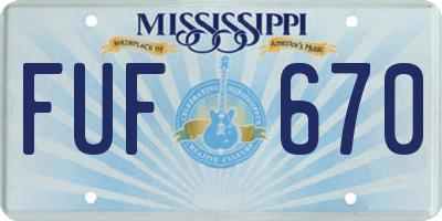 MS license plate FUF670