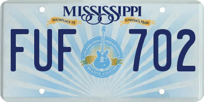 MS license plate FUF702