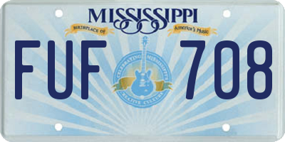 MS license plate FUF708