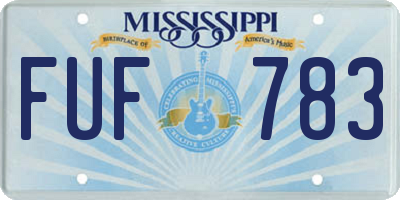 MS license plate FUF783