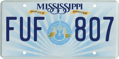 MS license plate FUF807