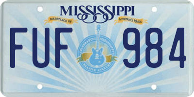 MS license plate FUF984