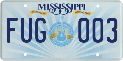 MS license plate FUG003