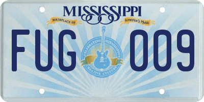MS license plate FUG009