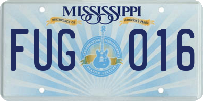 MS license plate FUG016