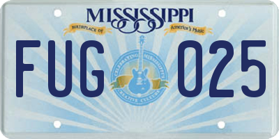 MS license plate FUG025