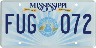 MS license plate FUG072