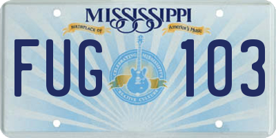 MS license plate FUG103