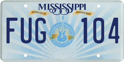 MS license plate FUG104