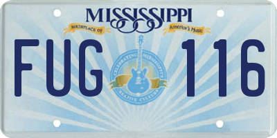 MS license plate FUG116
